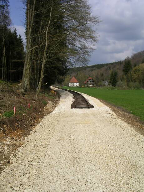 Das Gleisende, Blickrichtung Neresheim (Gr&ouml;&szlig;e ca. 56kB)